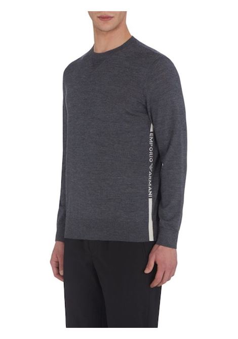 Maglia casual in lana monocromatica con logo EMPORIO ARMANI | Maglie | 6L1MXH 1MIVZ0631